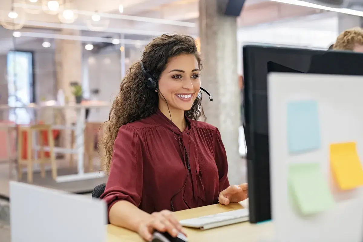 Sales person on a call