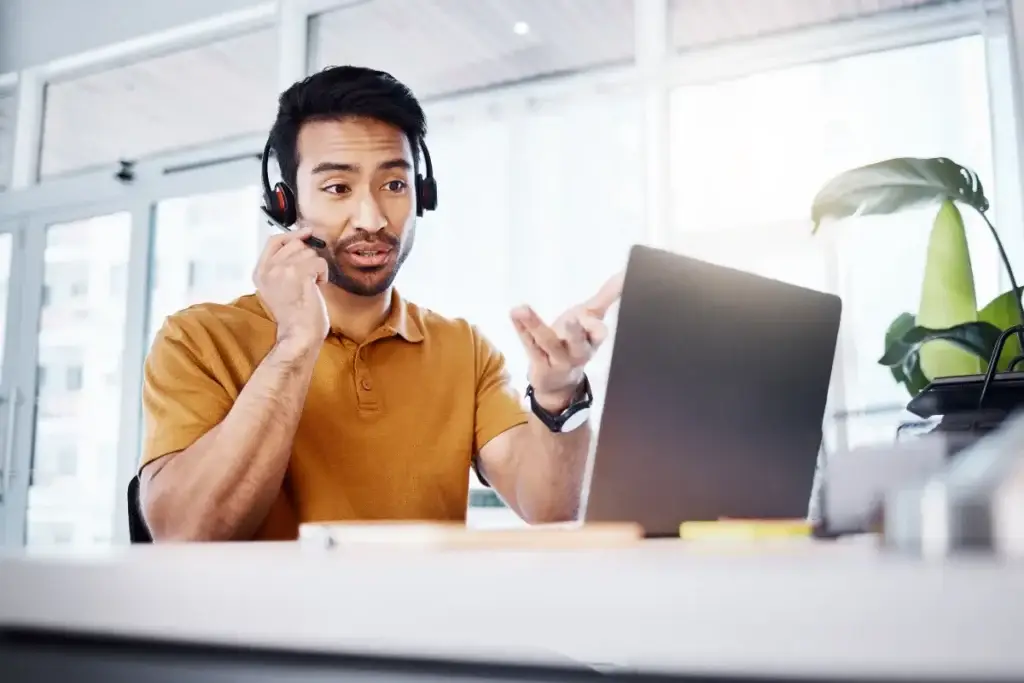 direct sales team member on a video call