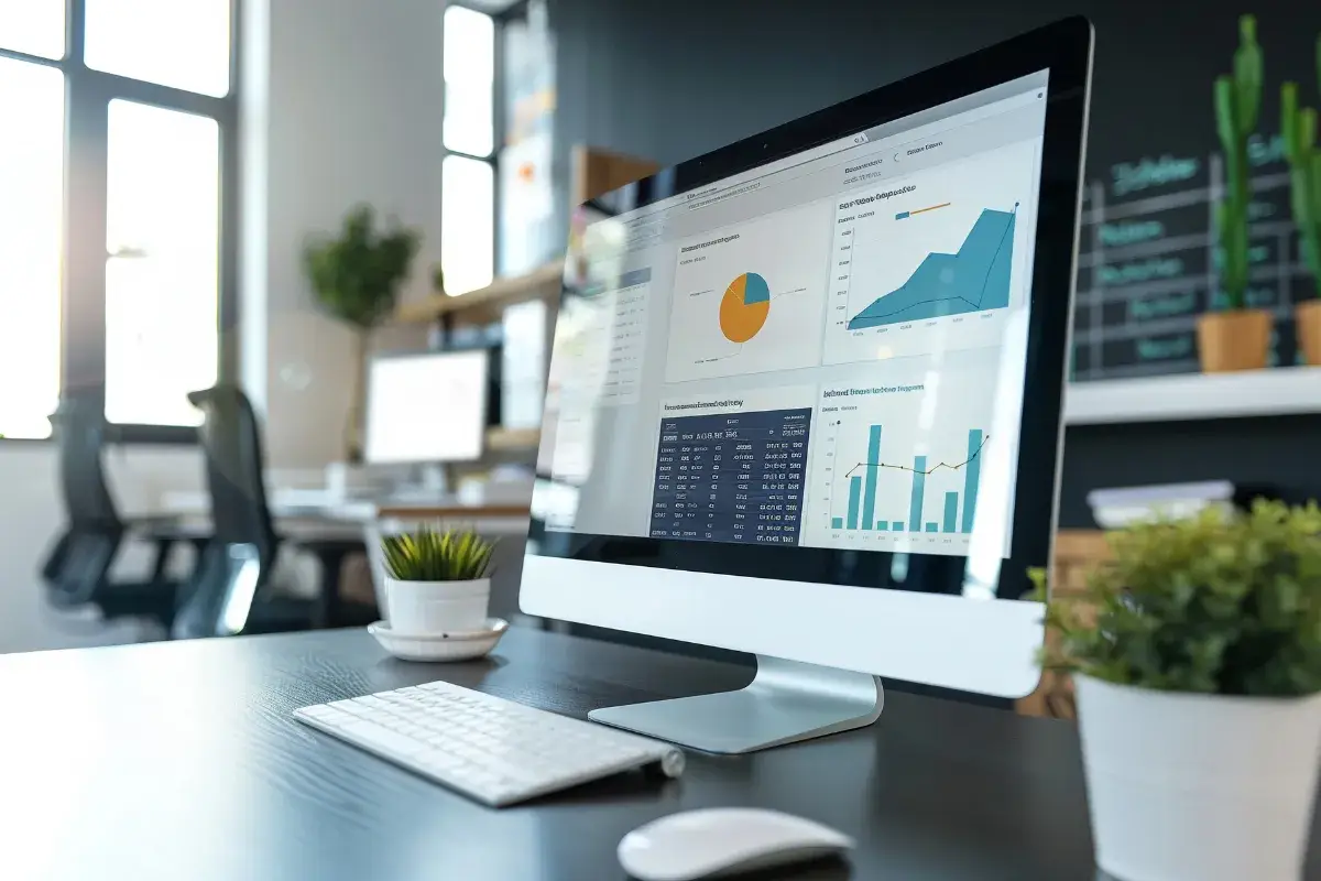 desktop displaying reports