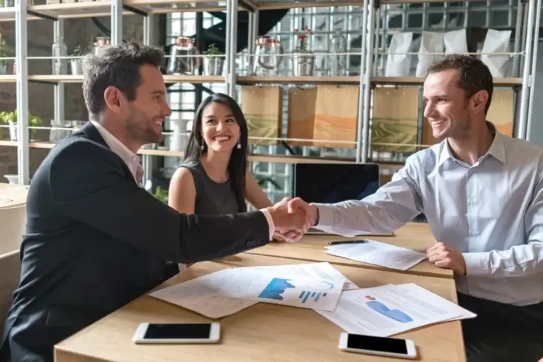 Sales shaking hands