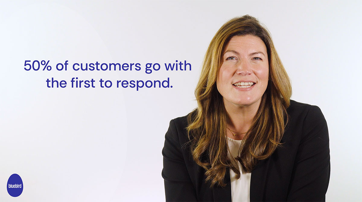Woman explaining software