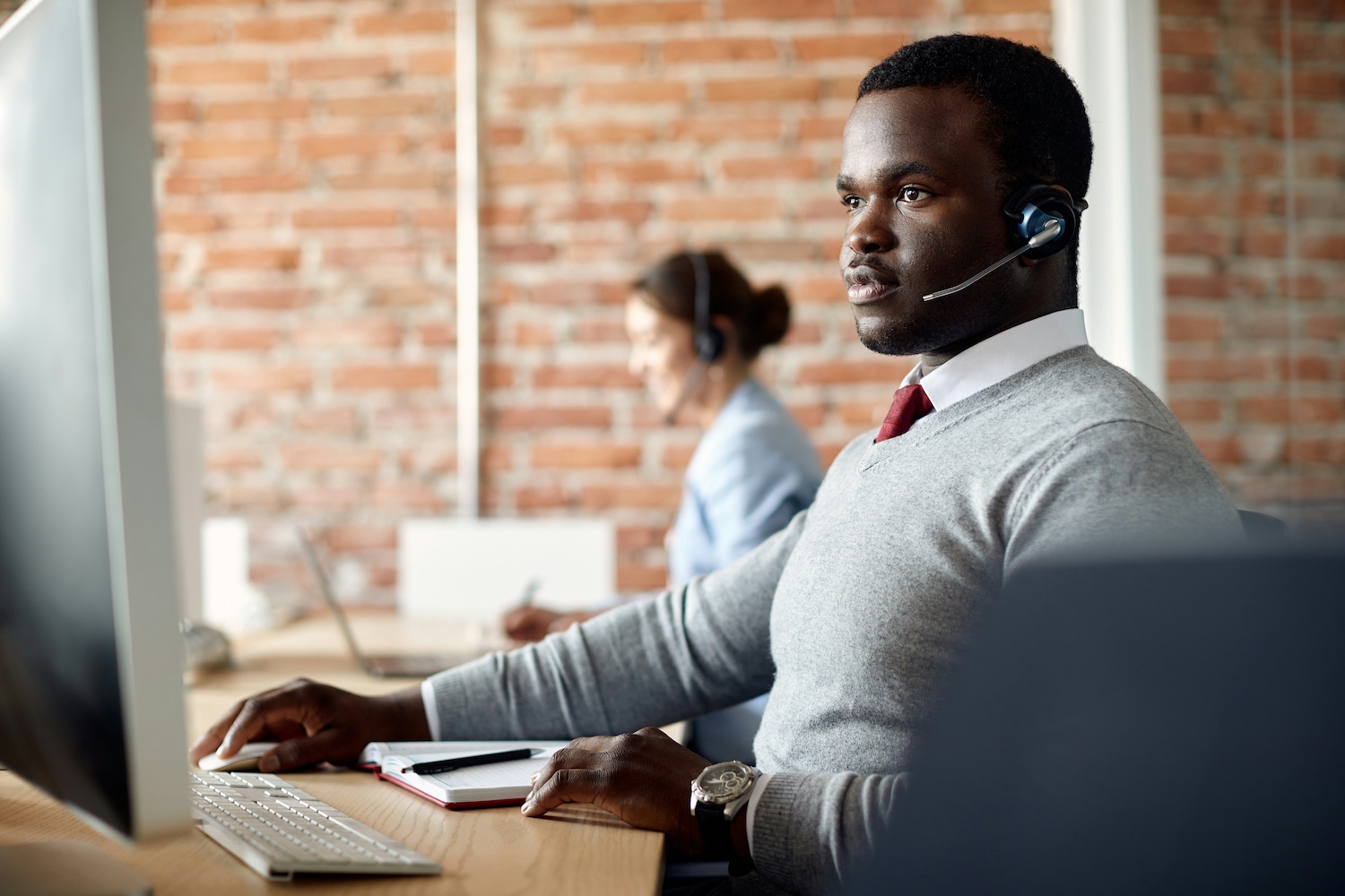 man using desktop computer